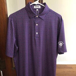 Medium Golf Shirt - Hunna - Navy and Red